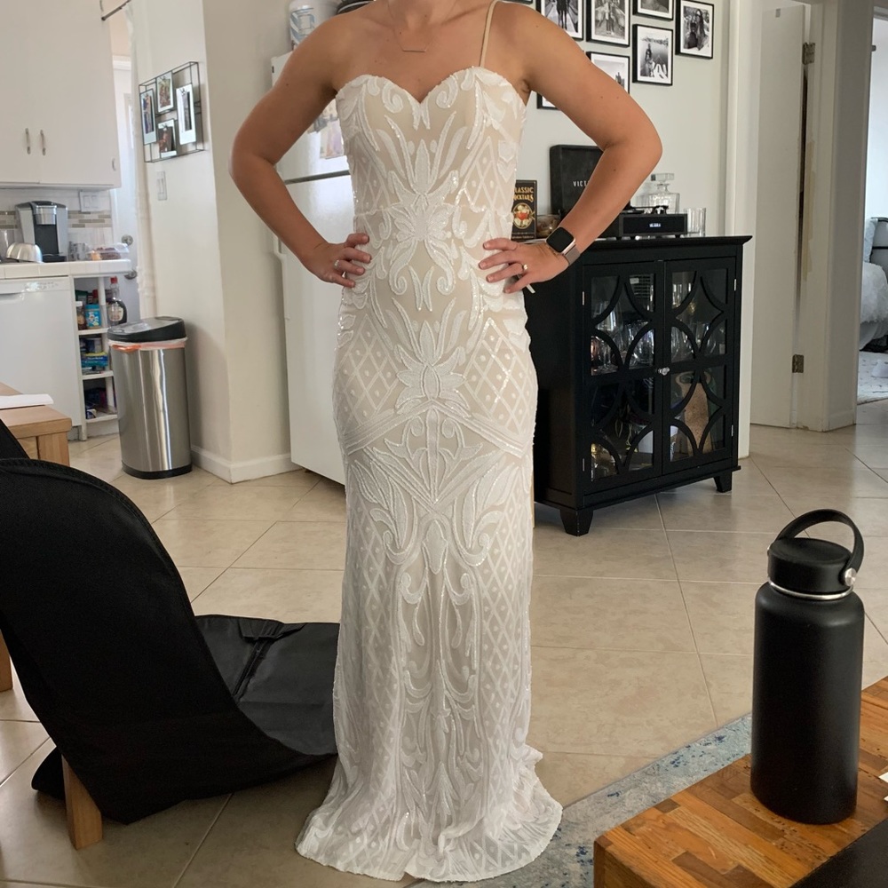 White Sequin Wedding Dress